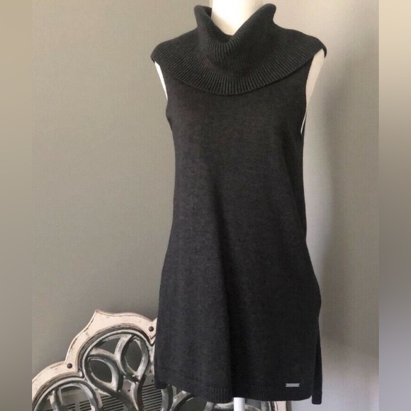 Michael Kors Charcoal Grey Cowl Neck Sleeveless Sweater Size S - Picture 1 of 7